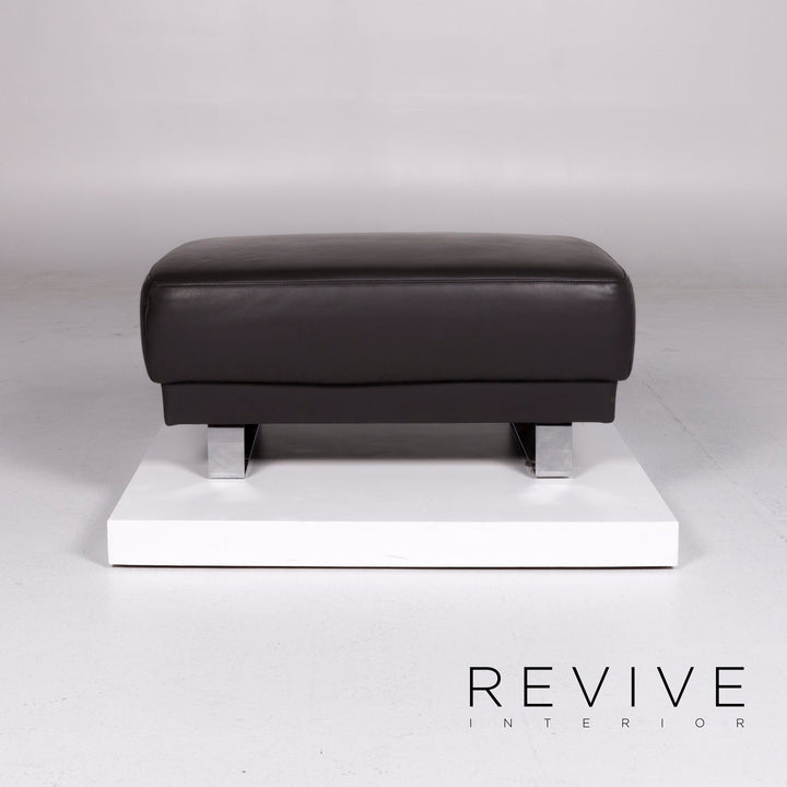 Tabouret design en cuir Mondo Anthracite #9888