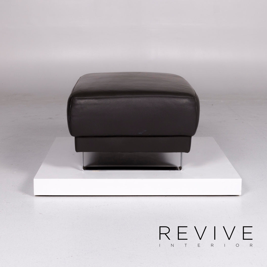 Tabouret design en cuir Mondo Anthracite #9888