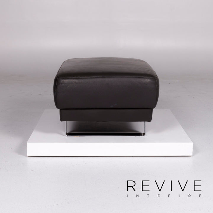 Tabouret design en cuir Mondo Anthracite #9888