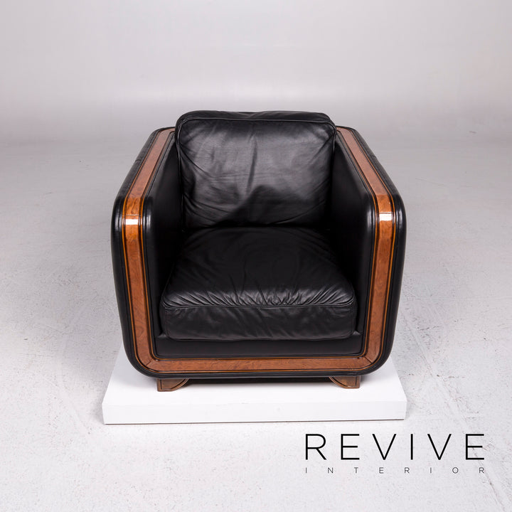 Fauteuil en cuir Nieri noir #11889