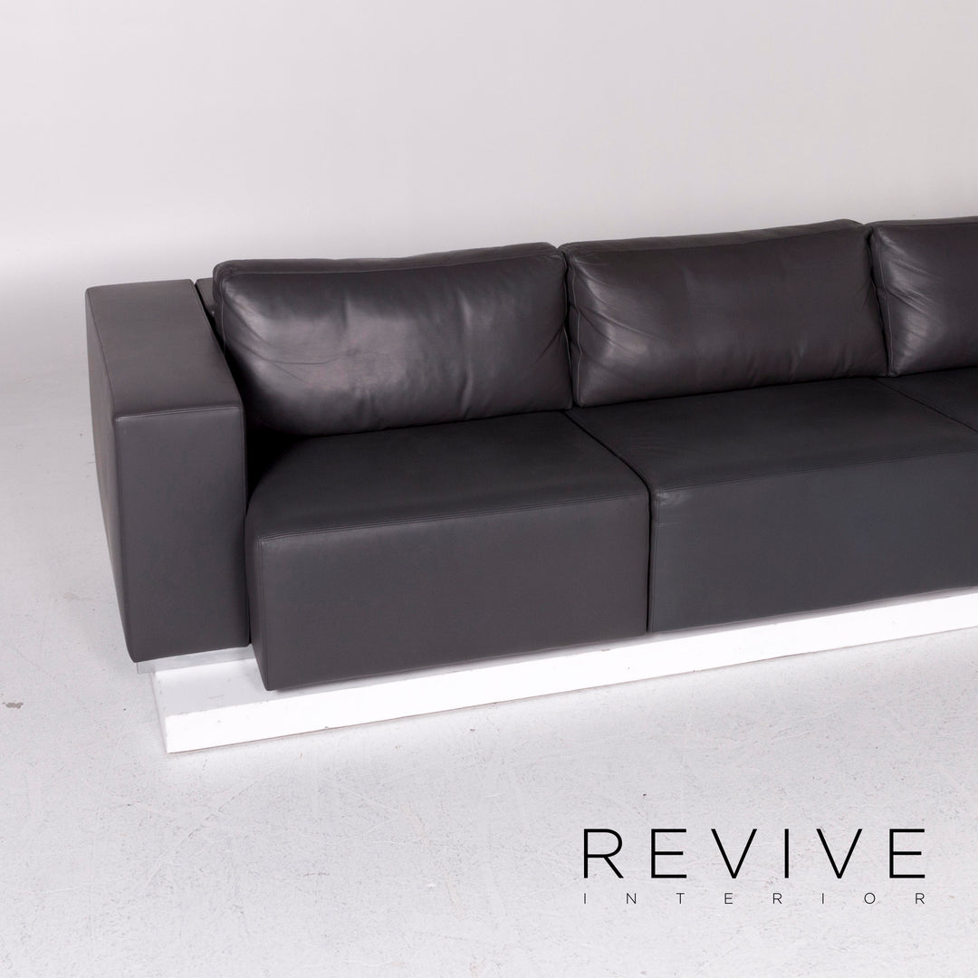 Walter Knoll Nelson Leder Ecksofa Grau Anthrazit Sofa Couch #11010