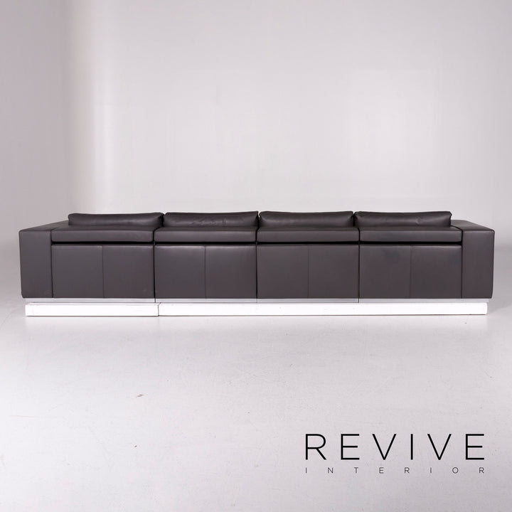 Walter Knoll Nelson Leder Ecksofa Grau Anthrazit Sofa Couch #11010