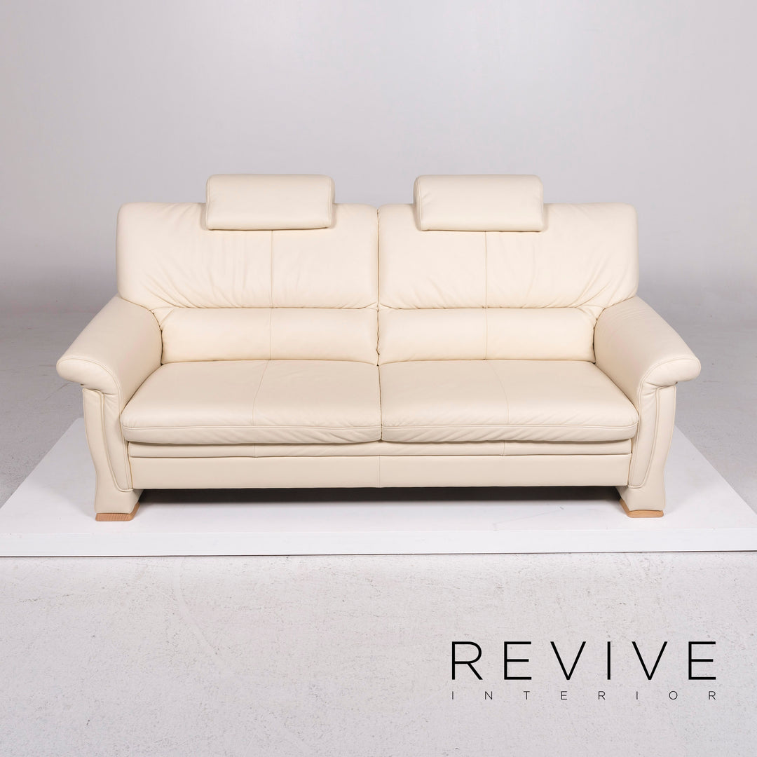 Himolla Leder Sofa Creme Zweisitzer Couch #11945