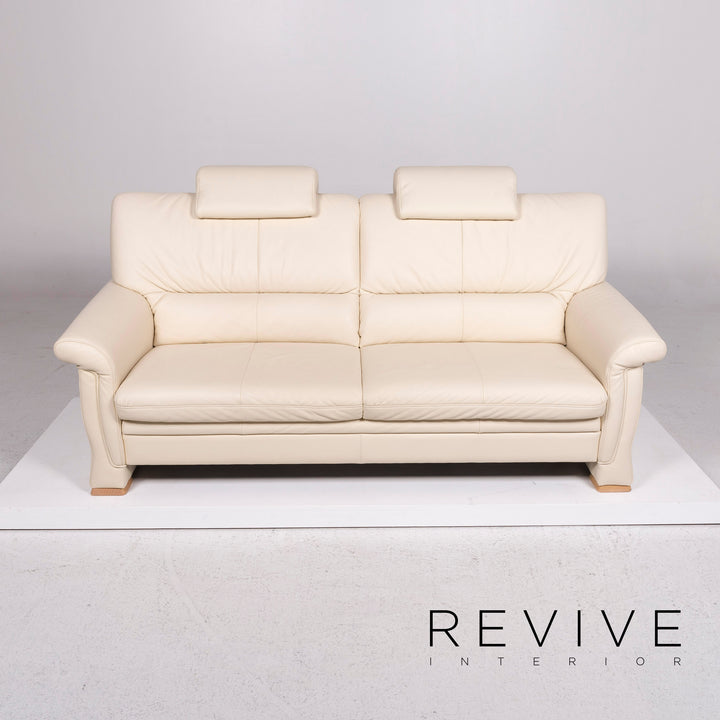 Himolla Leder Sofa Creme Zweisitzer Couch #11945