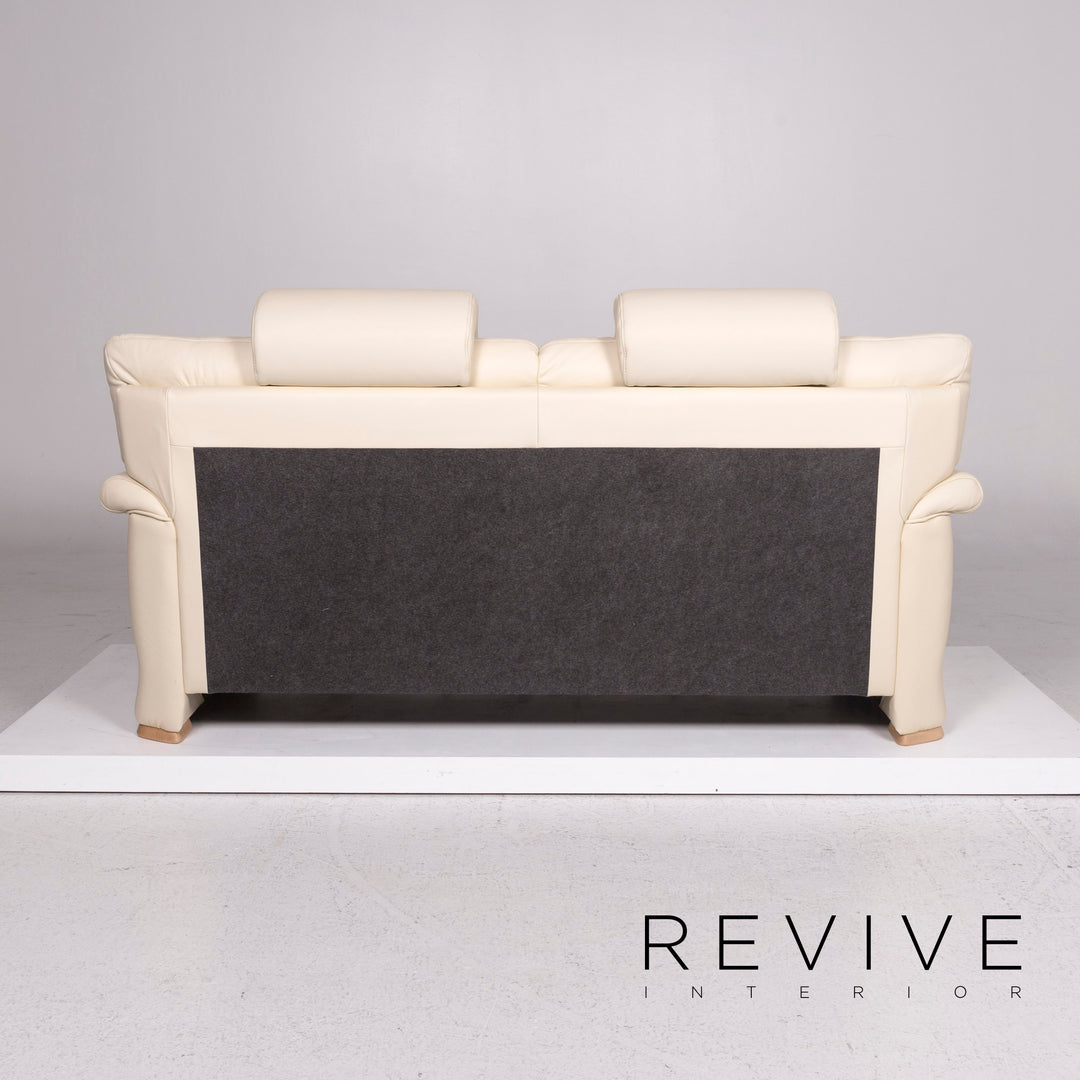 Himolla Leder Sofa Creme Zweisitzer Couch #11945