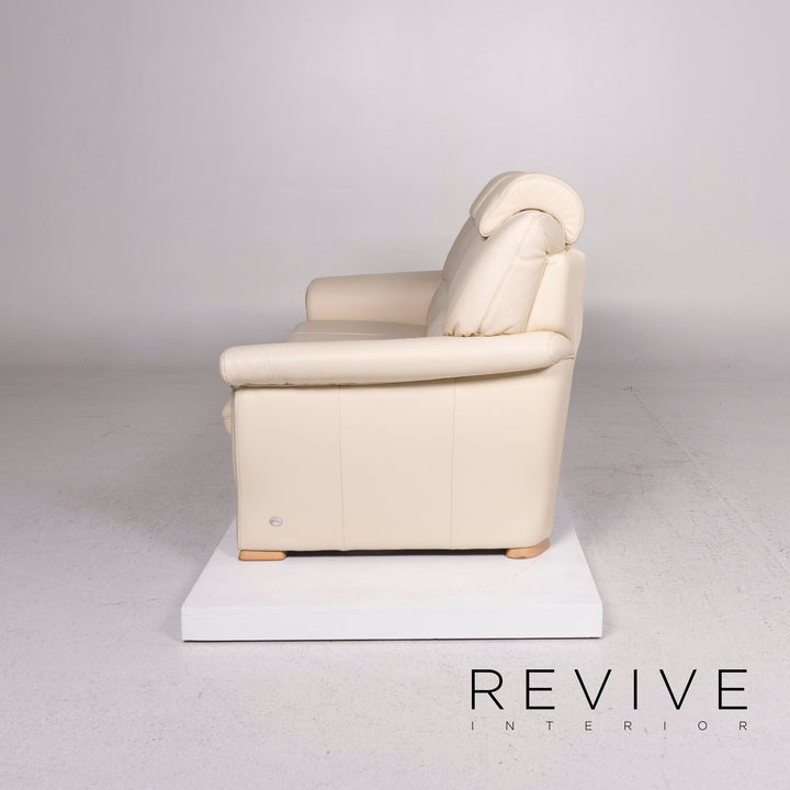 Himolla Leder Sofa Creme Zweisitzer Couch #11945