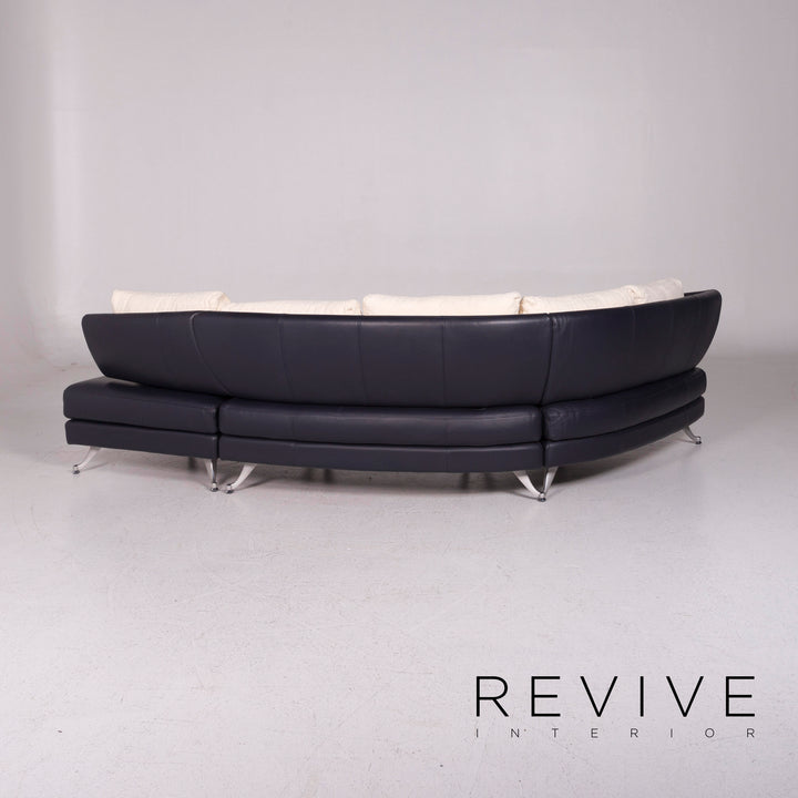 Rolf Benz Leder Ecksofa Blau Dunkelblau Sofa Couch #11915