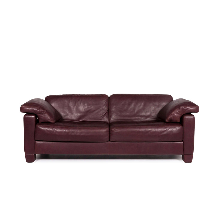 de Sede DS 17 leather sofa red wine red three-seater couch #11939