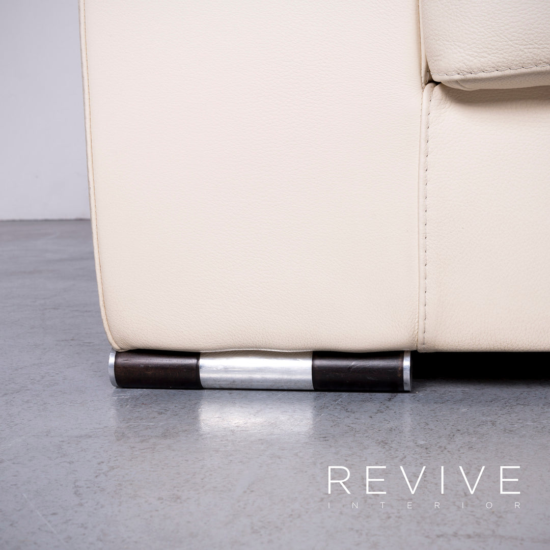 Who's Perfect Canapé en cuir design beige, canapé d'angle en cuir véritable #5980