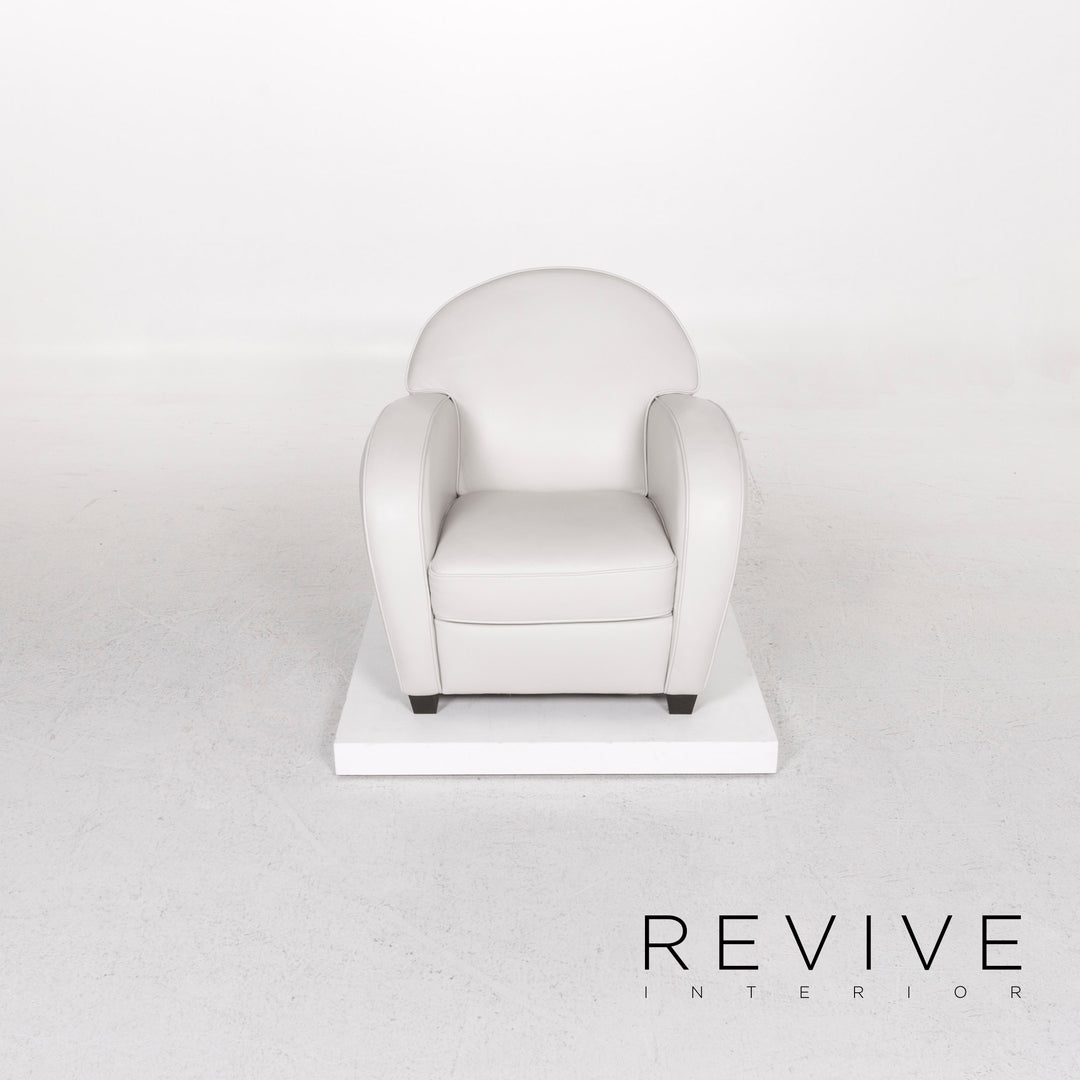 Fauteuil en cuir Natuzzi gris #12391