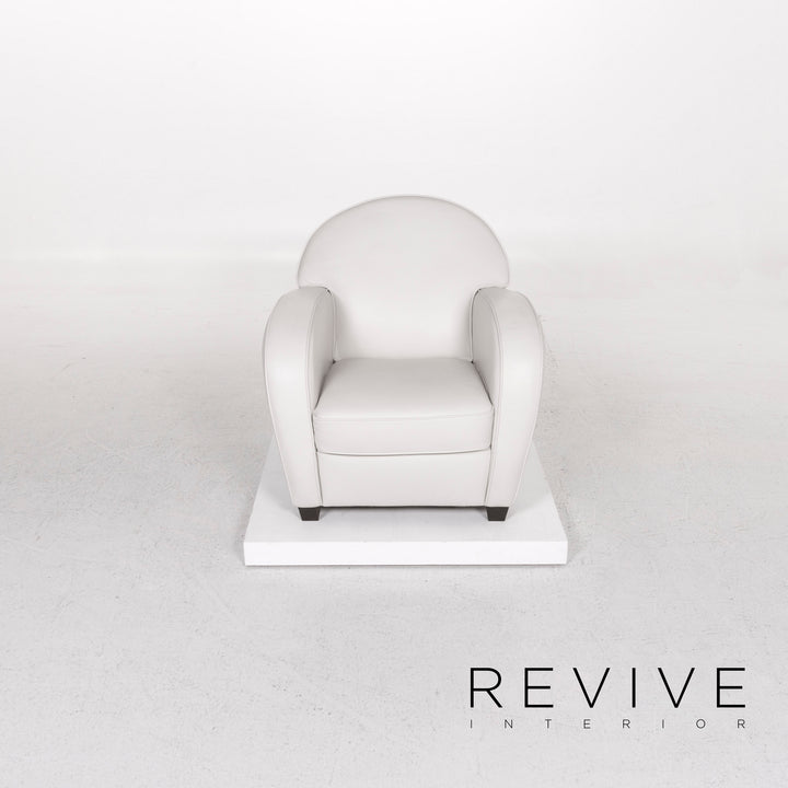 Fauteuil en cuir Natuzzi gris #12391
