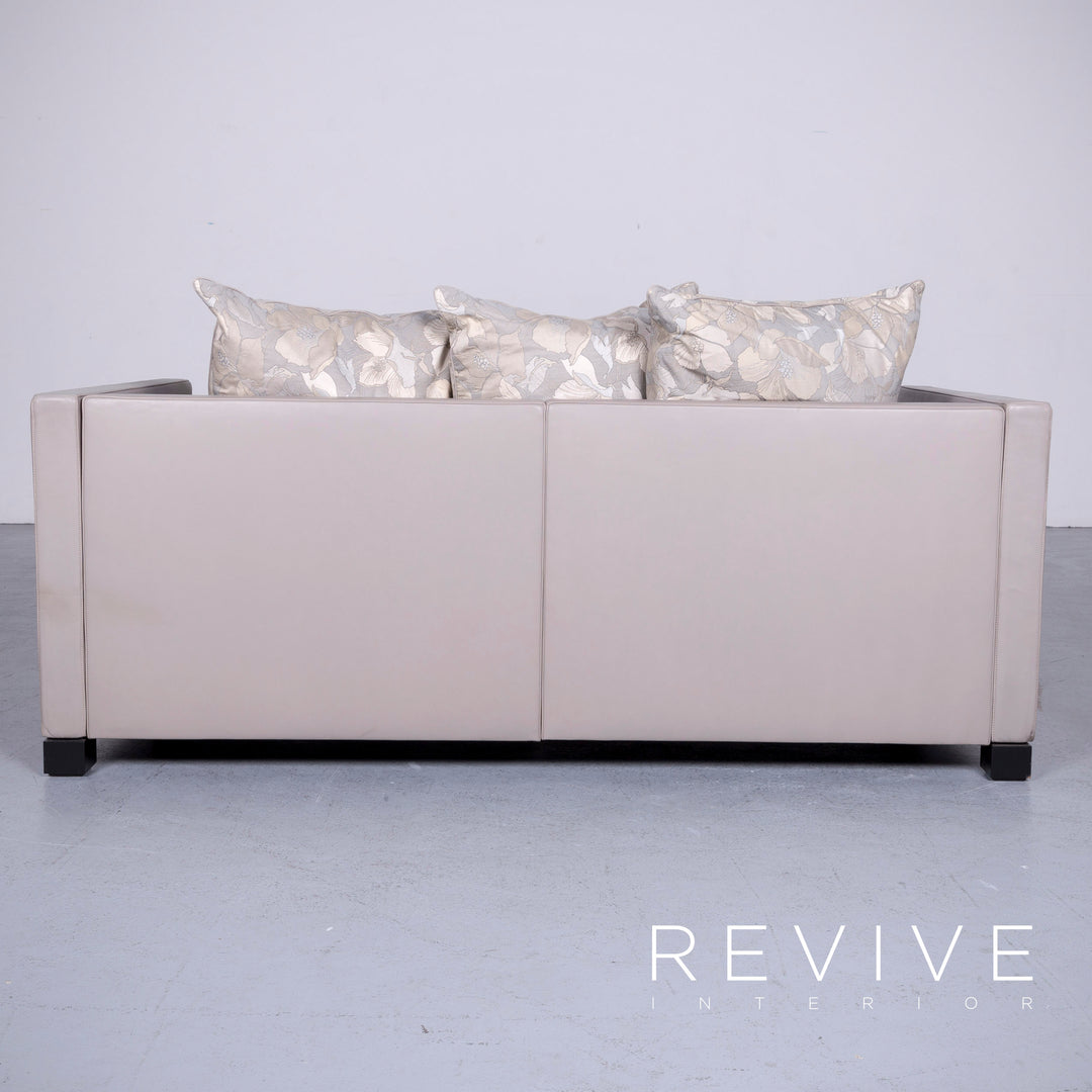 de Sede Edition 3000 Desinger Leder Sofa Grau Echtleder Zweisitzer Couch #6547