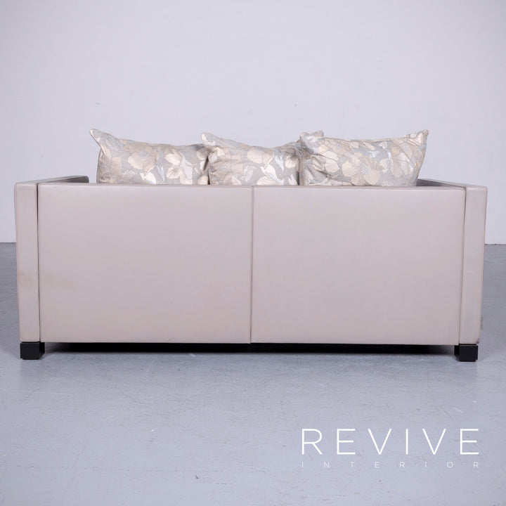 de Sede Edition 3000 Desinger Leder Sofa Grau Echtleder Zweisitzer Couch #6547