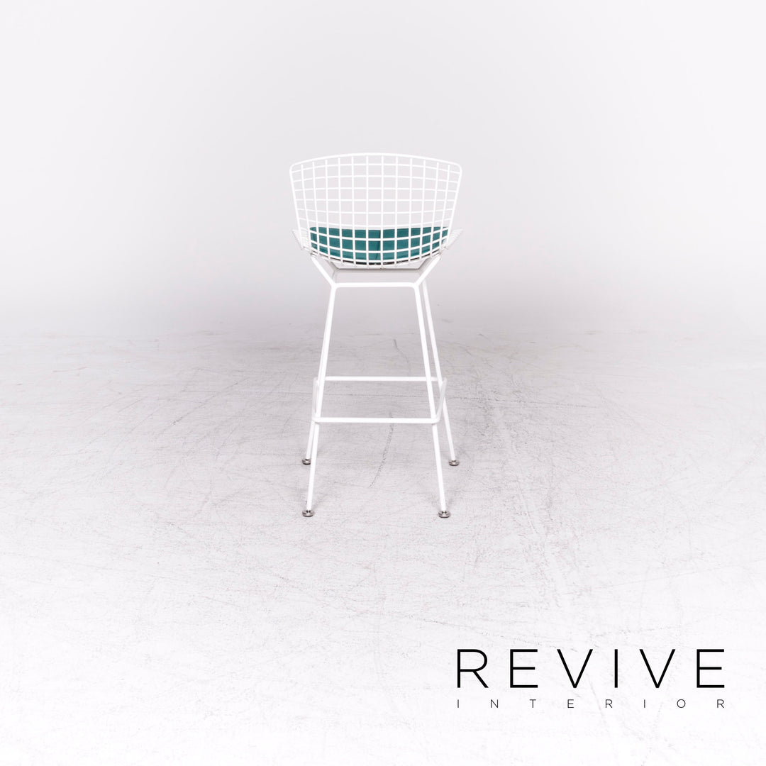 Knoll International Bertoia Ensemble de chaises de bar en métal avec fauteuil et tabouret Blanc Turquoise #8805