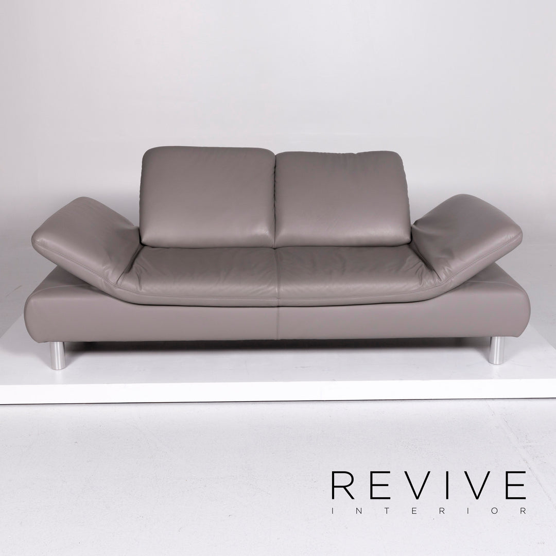 Koinor Rivoli Leder Sofa Grau Zweisitzer #10807