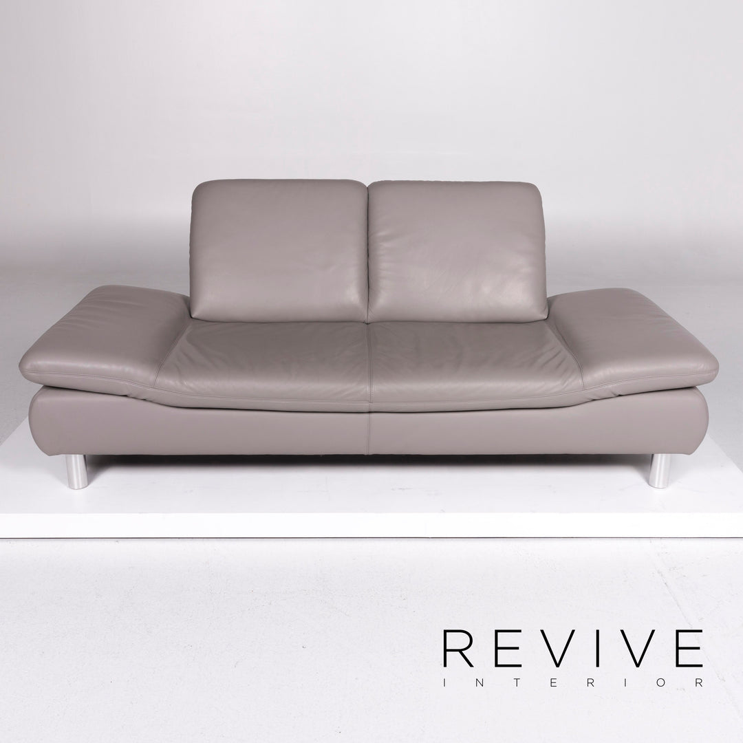 Koinor Rivoli Leder Sofa Grau Zweisitzer #10807