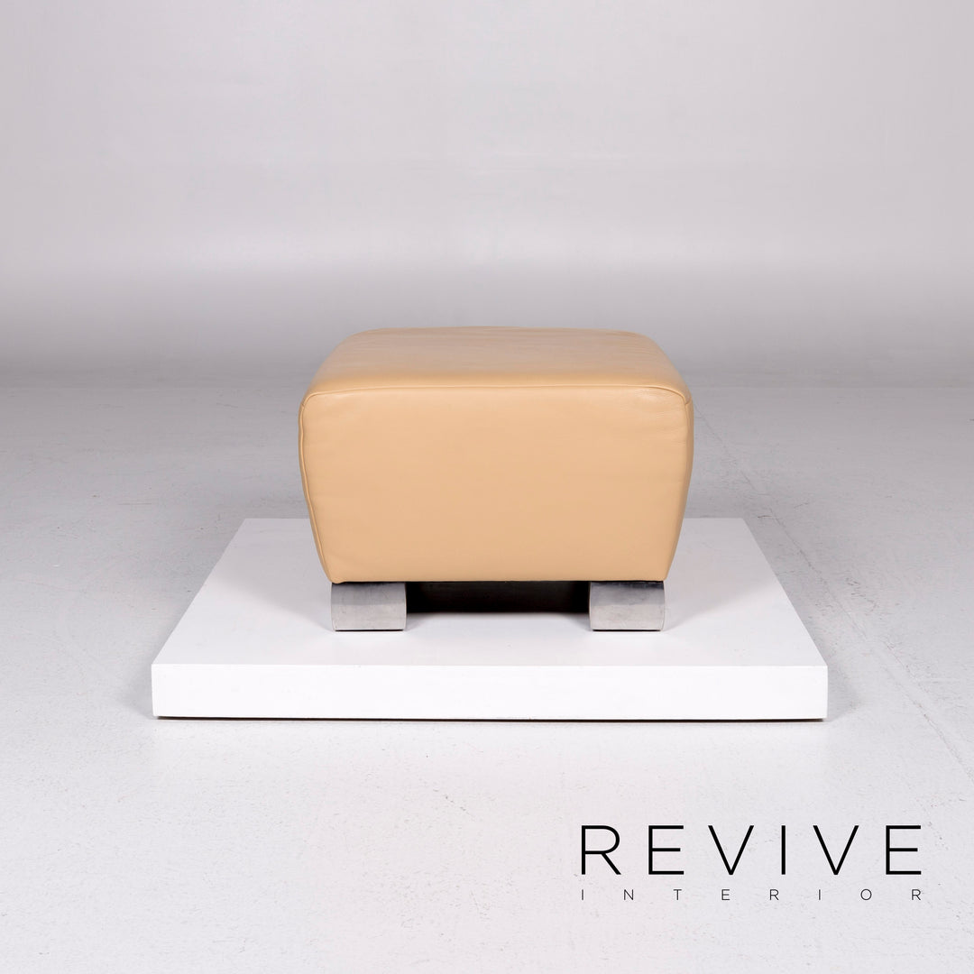 Koinor Volare Leder Hocker Beige Ottoman Schemel #10934