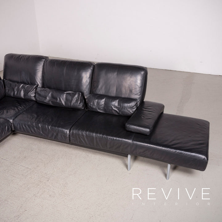 Willi Schillig Designer Leder Sofa Schwarz Ecksofa Echtleder Couch #8214
