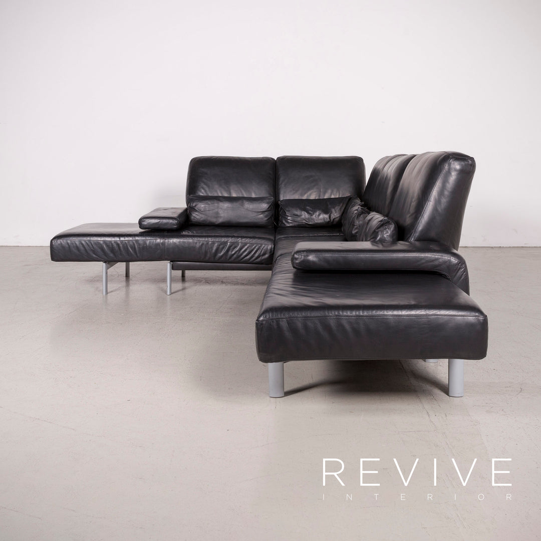 Willi Schillig Designer Leder Sofa Schwarz Ecksofa Echtleder Couch #8214
