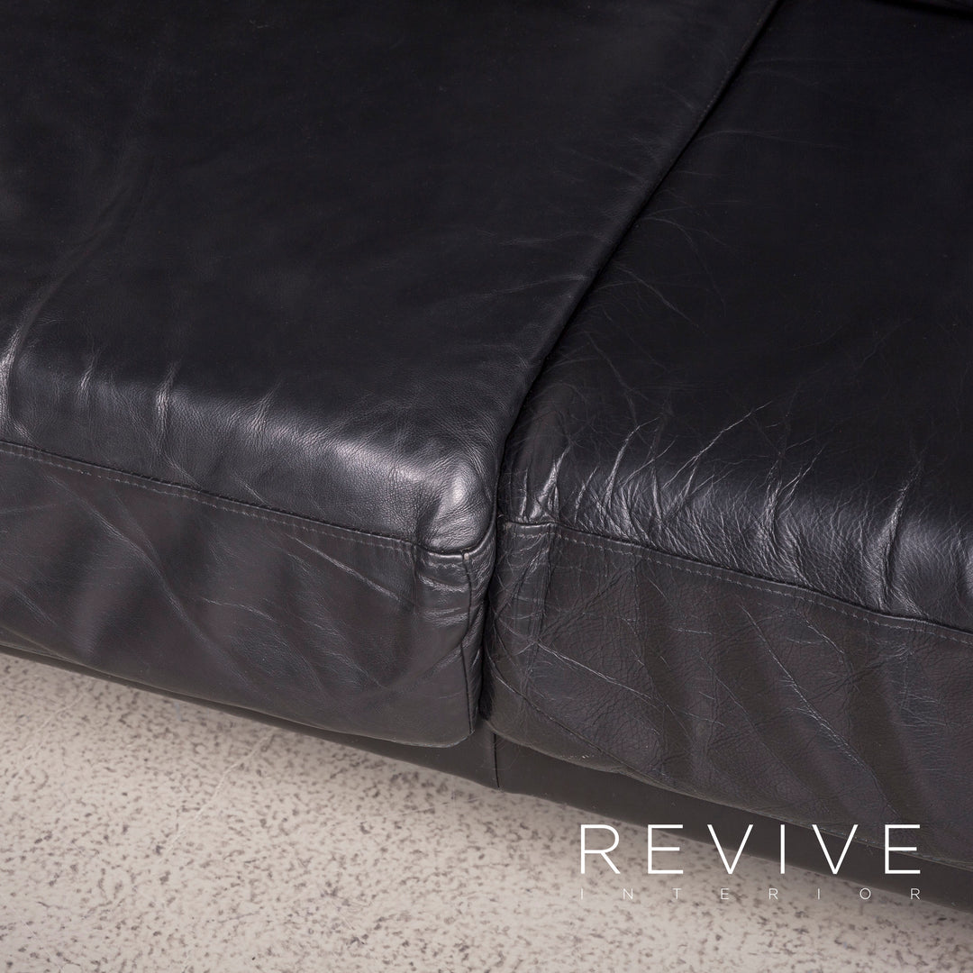 Willi Schillig Designer Leder Sofa Schwarz Ecksofa Echtleder Couch #8214
