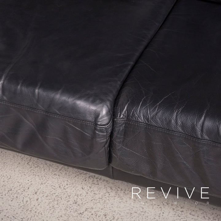 Willi Schillig Designer Leder Sofa Schwarz Ecksofa Echtleder Couch #8214