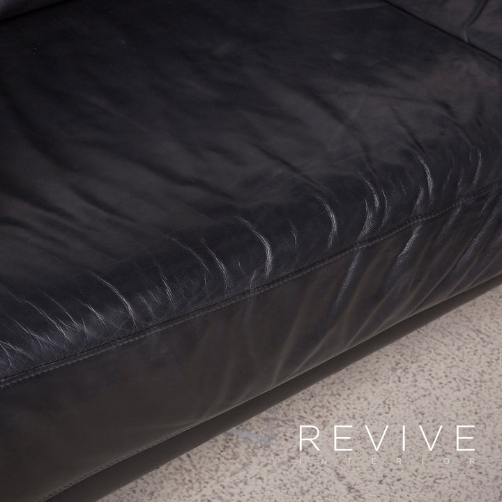 Willi Schillig Designer Leder Sofa Schwarz Ecksofa Echtleder Couch #8214