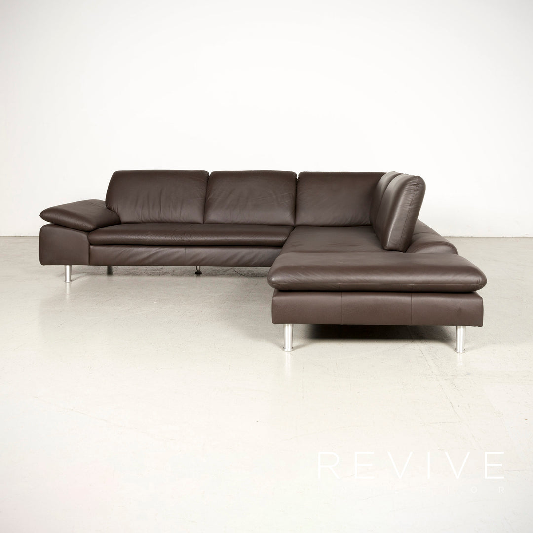 Willi Schillig Loop Designer Leather Sofa Brown Corner Sofa Genuine Leather Couch #8075