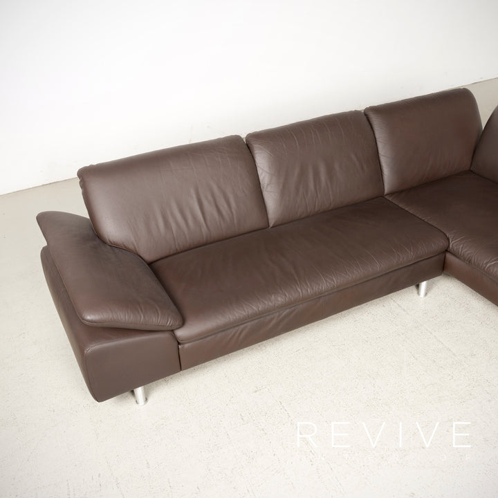 Willi Schillig Loop Designer Leather Sofa Brown Corner Sofa Genuine Leather Couch #8075