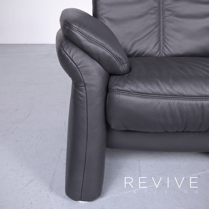 Casada Designer Leder Sofa Sessel Garnitur Schwarz Zweisitzer Couch Funktion Modern Echtleder Ausstellungsstück #5533