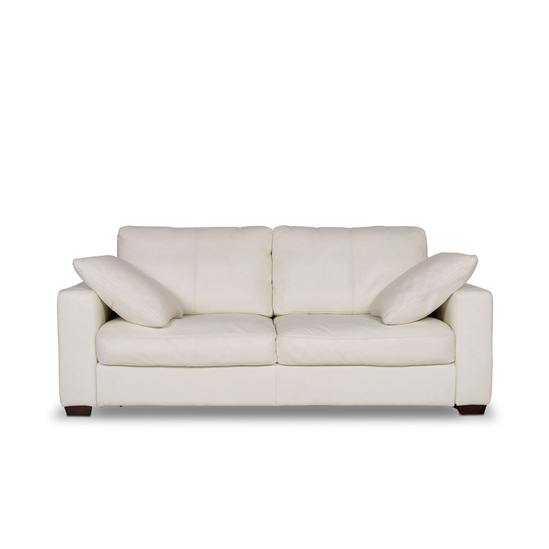 Musterring Leder Sofa Weiß Zweisitzer Couch #9817