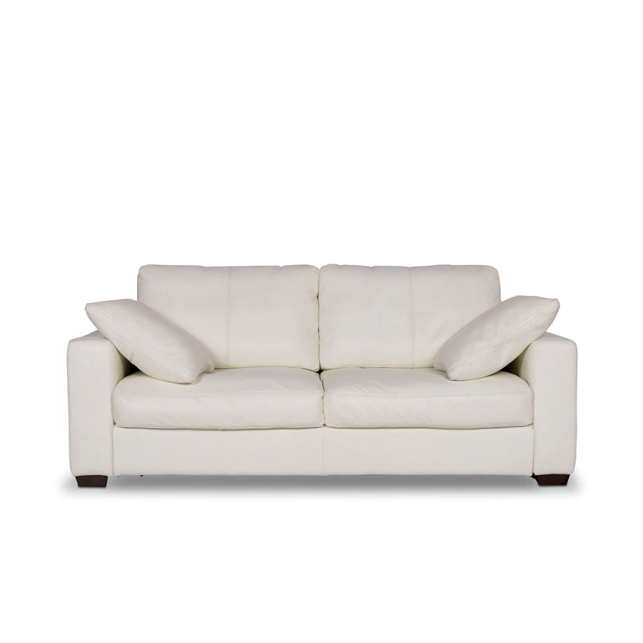 Musterring Leder Sofa Weiß Zweisitzer Couch #9817