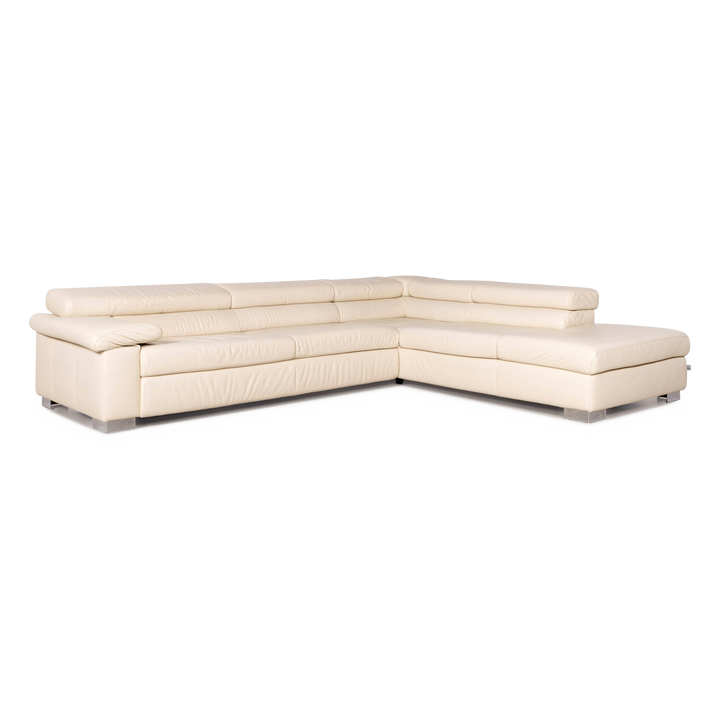 Ewald Schillig Canapé design beige Canapé d'angle en cuir véritable #7874