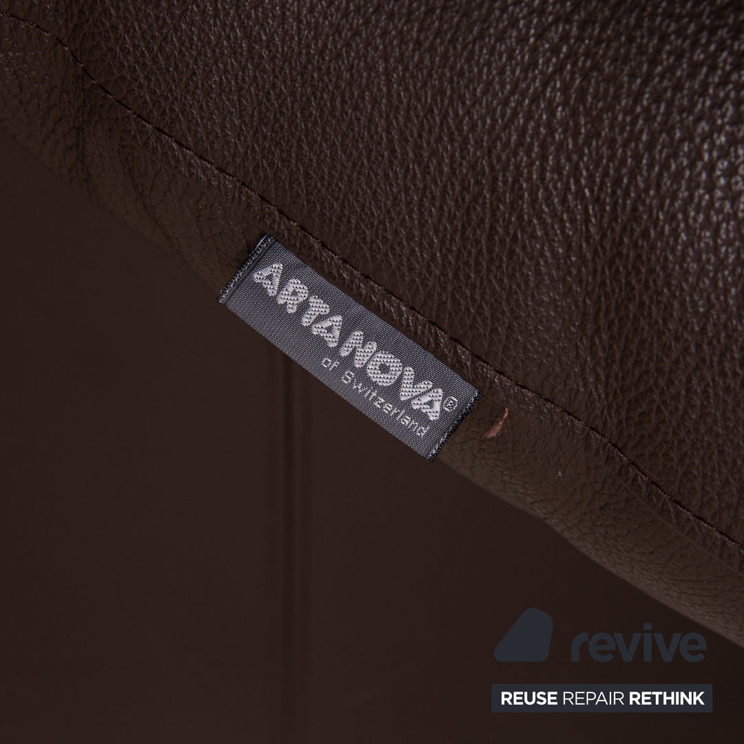 Artanova Leather Sofa Brown Corner Sofa Couch