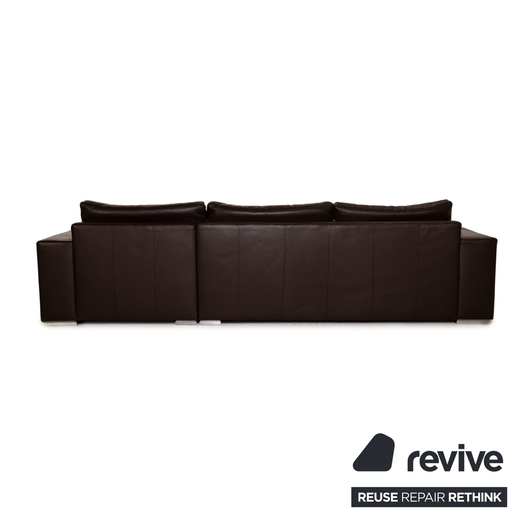 Artanova Leather Sofa Brown Corner Sofa Couch