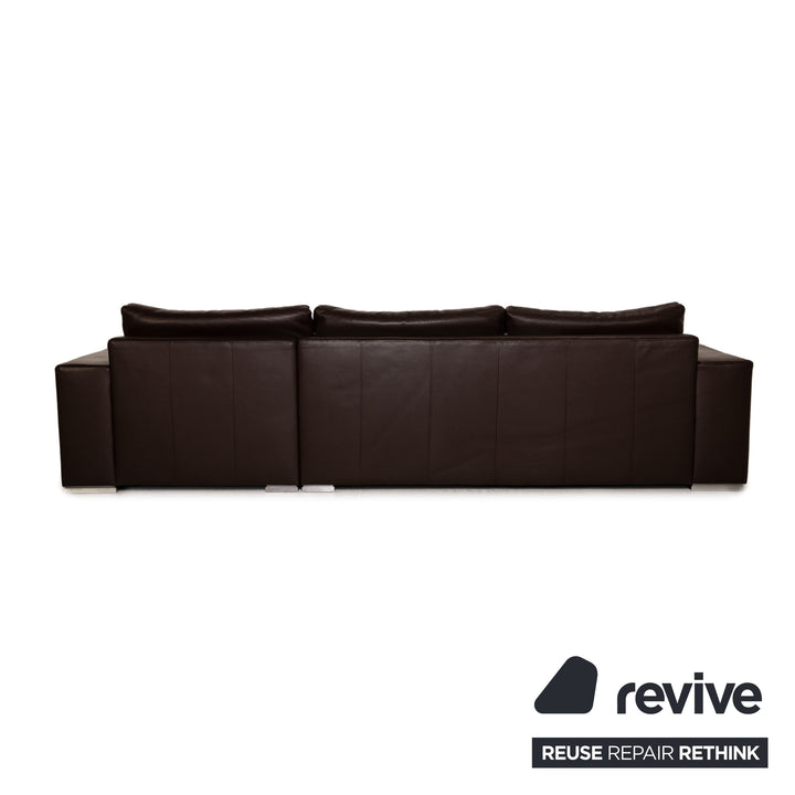 Artanova Leather Sofa Brown Corner Sofa Couch