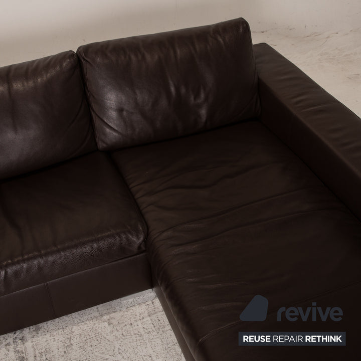 Artanova Leather Sofa Brown Corner Sofa Couch