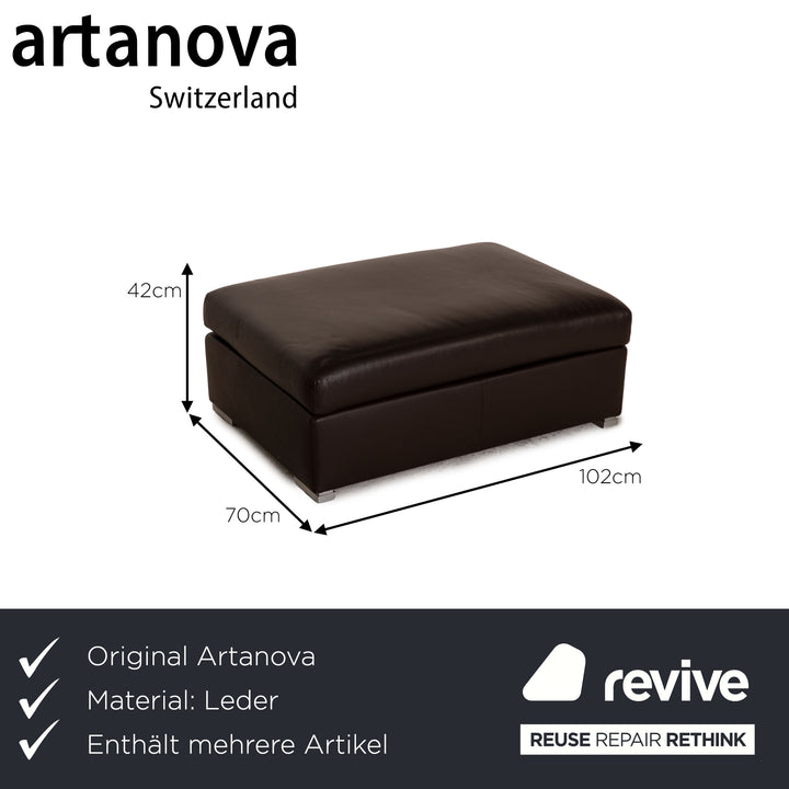 Artanova leather sofa set brown corner sofa stool couch