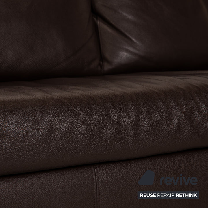 Artanova leather sofa set brown corner sofa stool couch