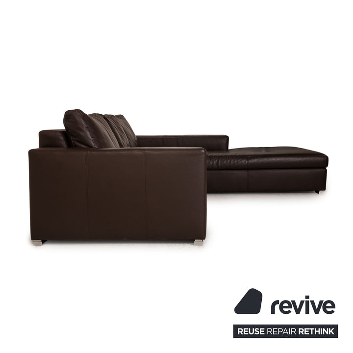 Artanova leather sofa set brown corner sofa stool couch