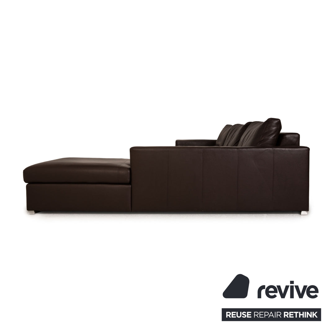 Artanova leather sofa set brown corner sofa stool couch