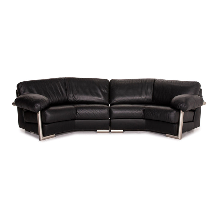 Artanova Medea Leather Corner Sofa Black Sofa Couch Michael C. Brandis #14078