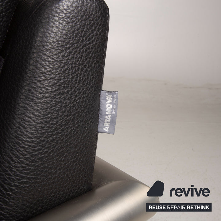 Artanova Medea Leder Sofa Schwarz Ecksofa