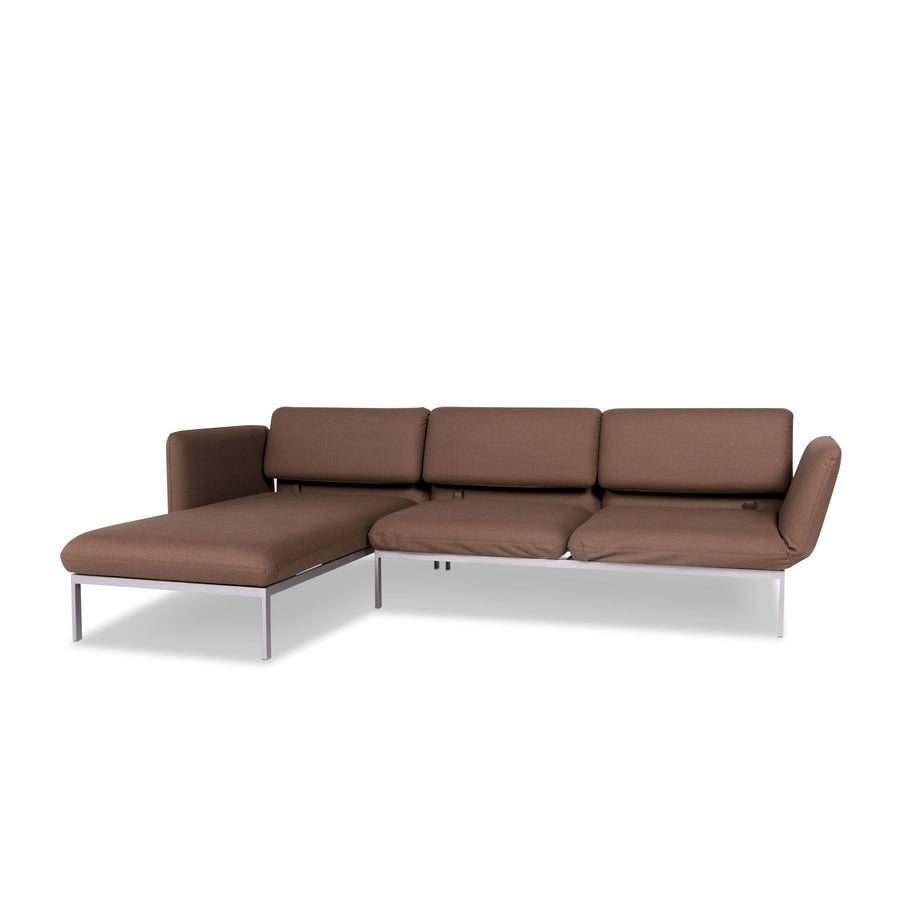 Brühl &amp; Sippold Roro Canapé d'angle en tissu Marron Fonction Relax Fonction Sommeil Canapé #10192