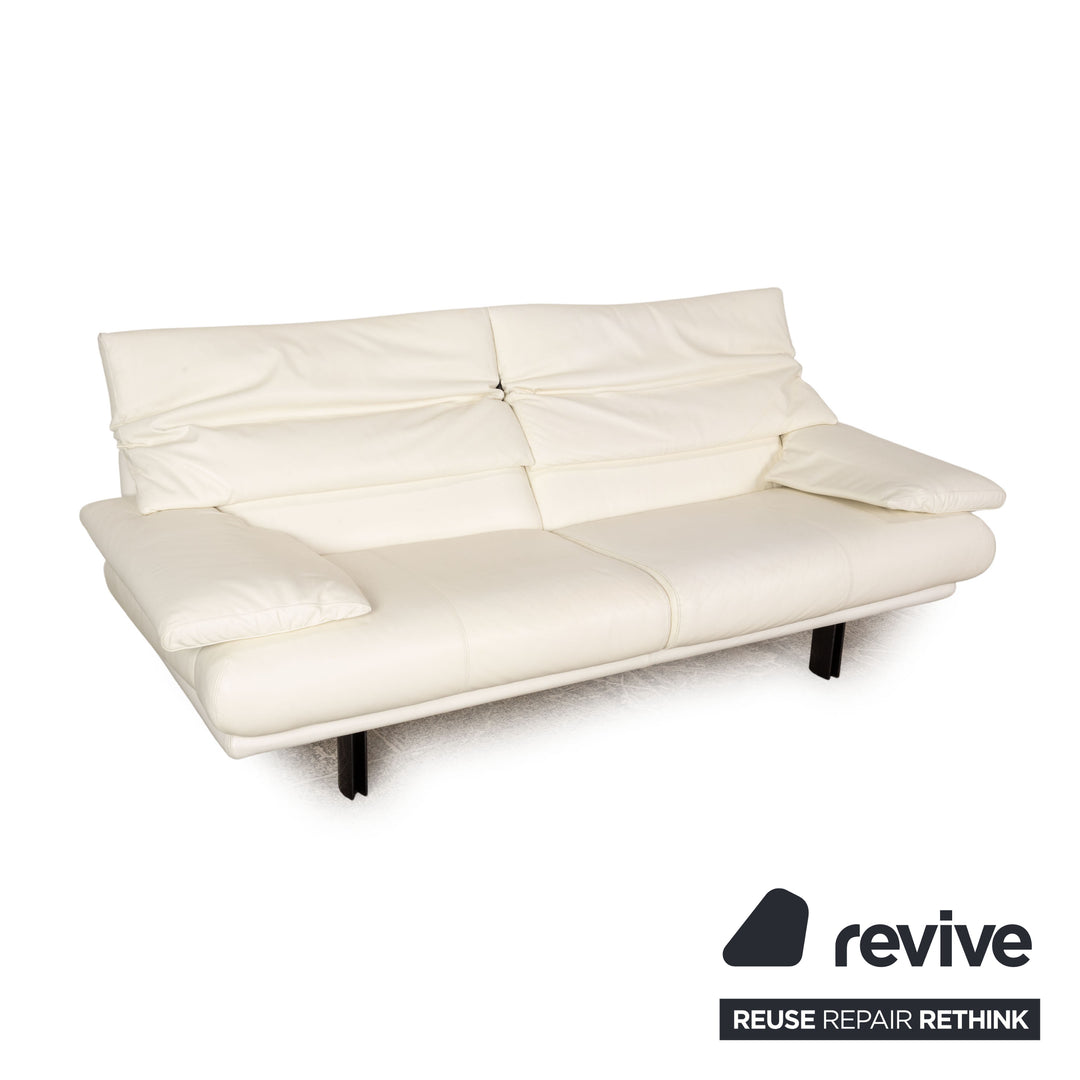 B&B Italia Alanda Leder Dreisitzer Creme Sofa Couch