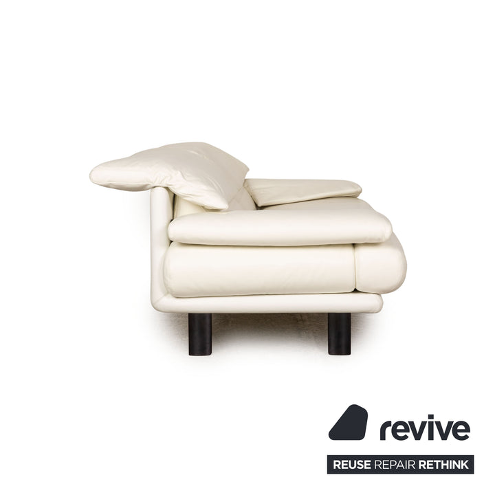 B&B Italia Alanda Leder Dreisitzer Creme Sofa Couch