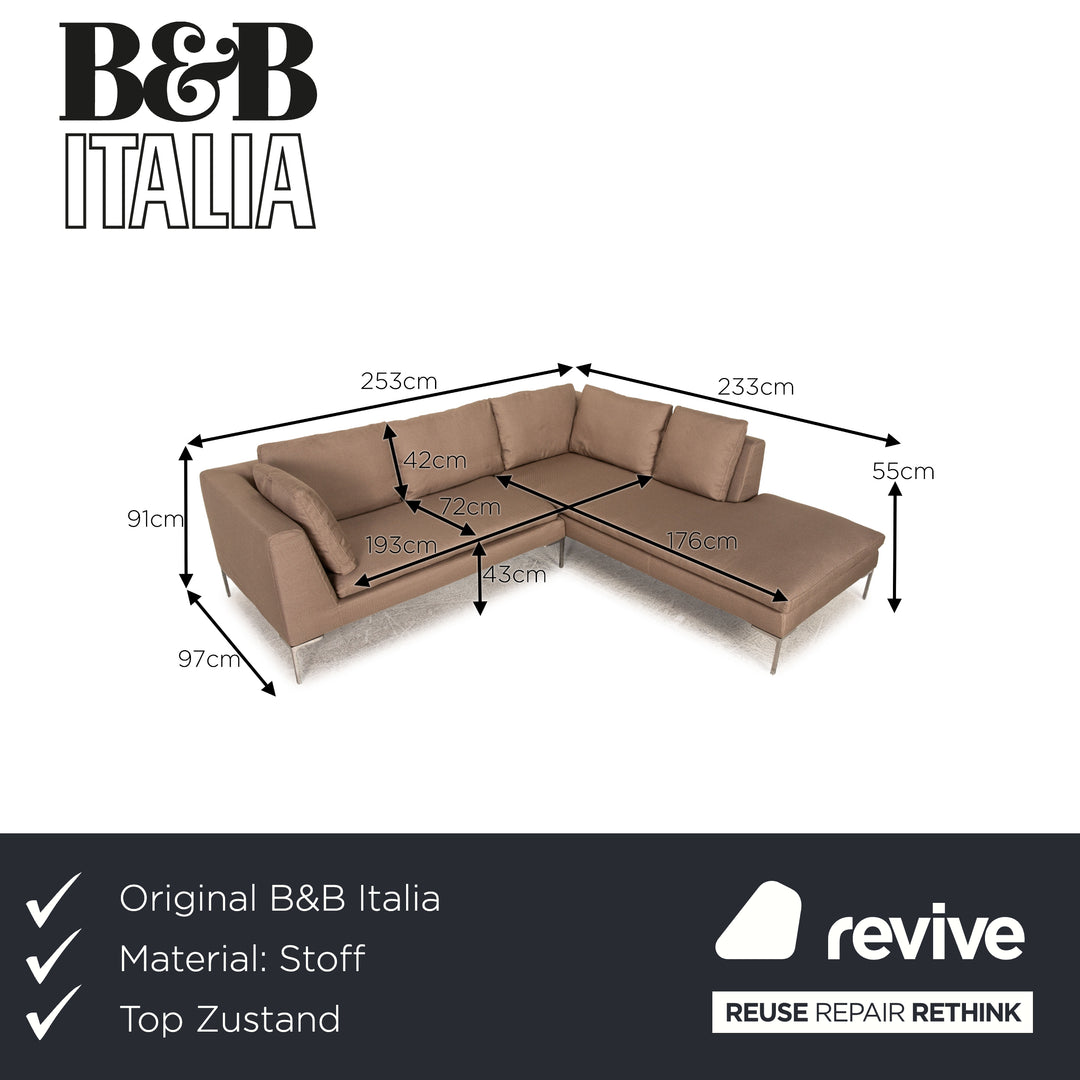B&B Italia Charles Stoff Sofa Beige Ecksofa Couch
