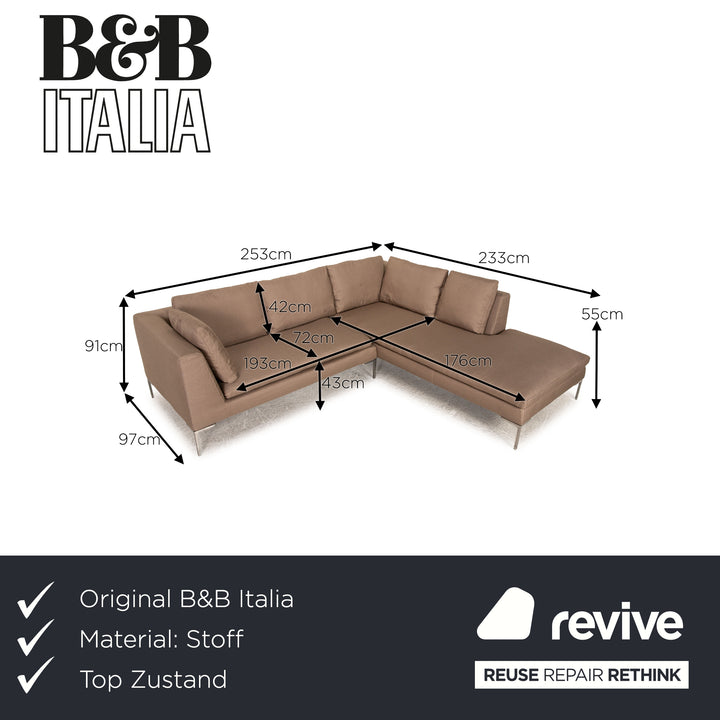 B&B Italia Charles Stoff Sofa Beige Ecksofa Couch