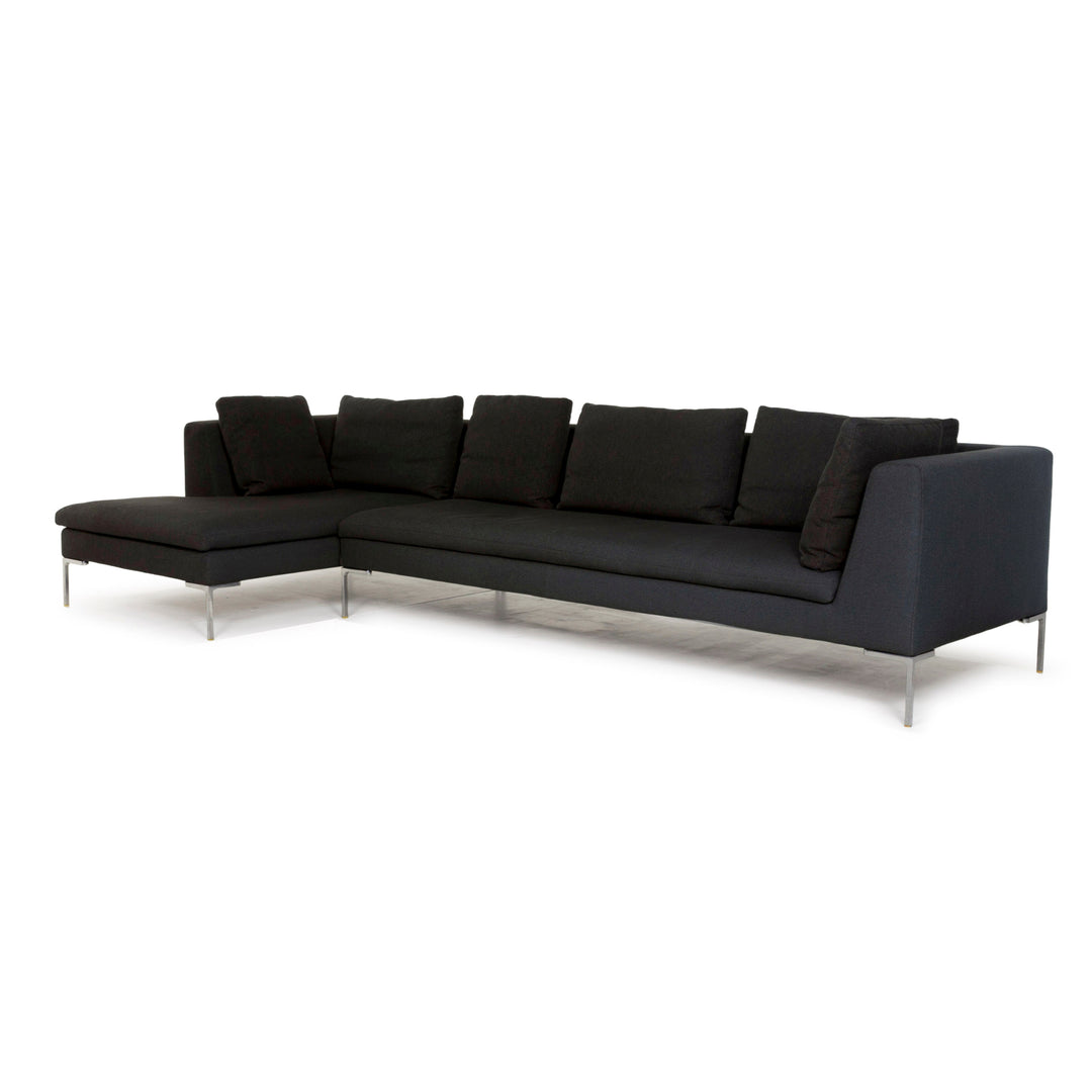 B&amp;B Italia Charles Canapé d'angle en tissu vert #12282
