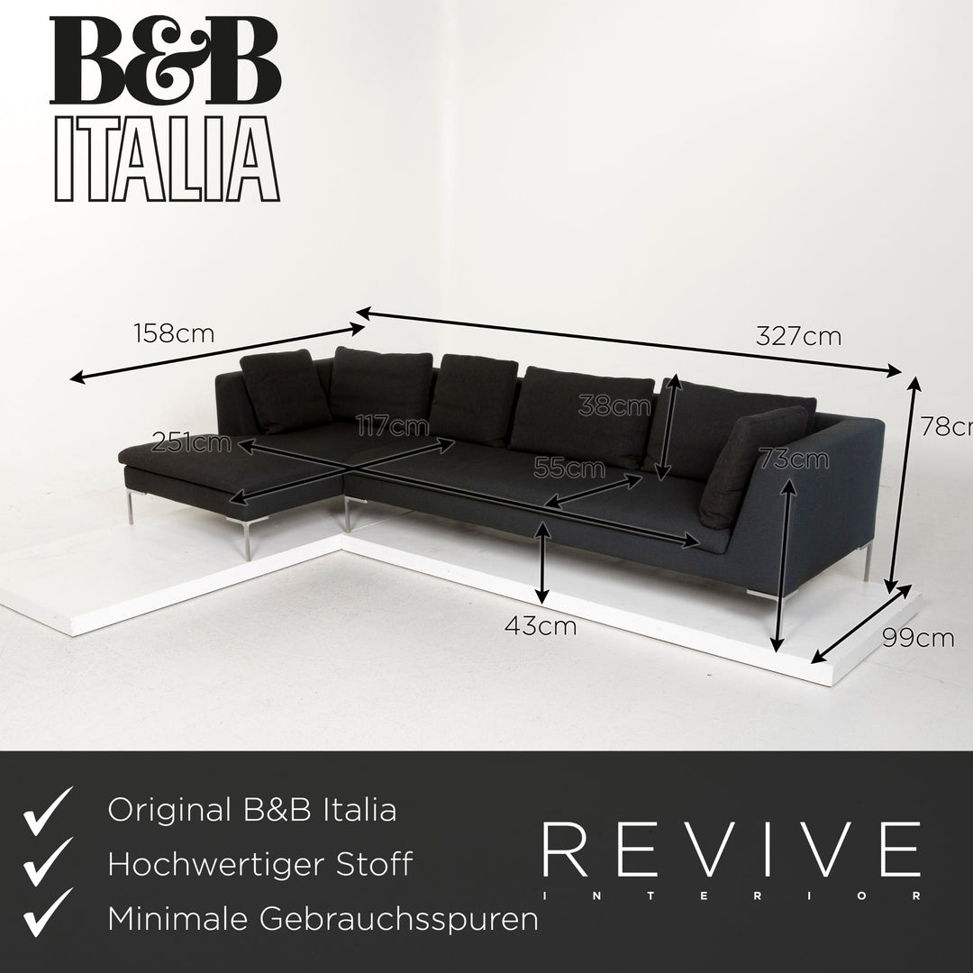 B&amp;B Italia Charles Canapé d'angle en tissu vert #12282