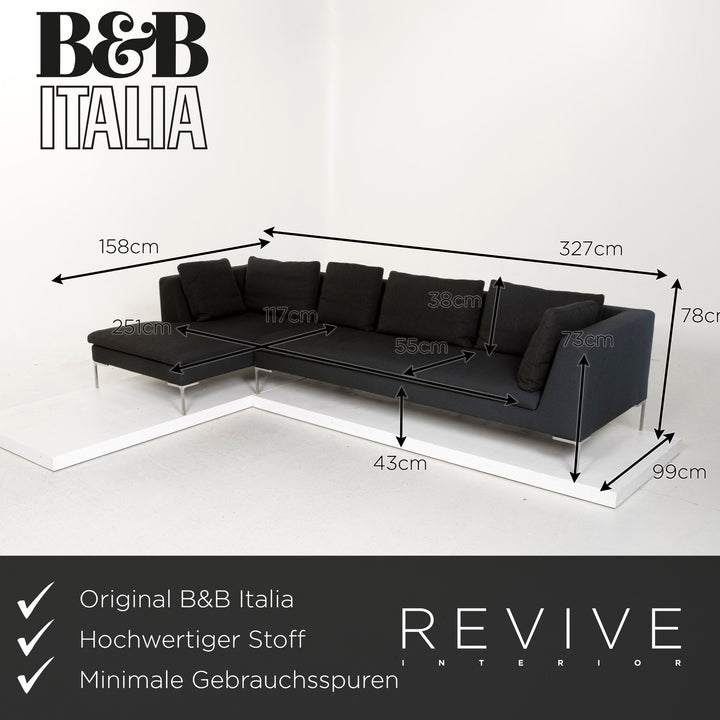 B&amp;B Italia Charles Canapé d'angle en tissu vert #12282